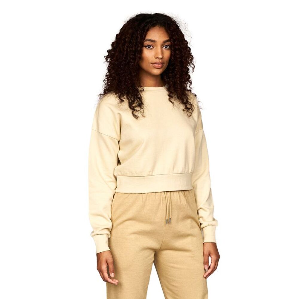 Juice Womens/Ladies Catalina Crew Neck Crop Sweatshirt / Stone